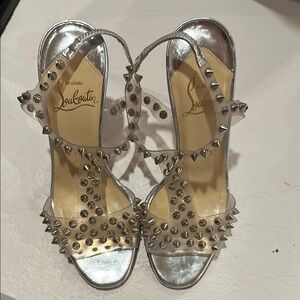 Christian Louboutin Silver Studded Heels